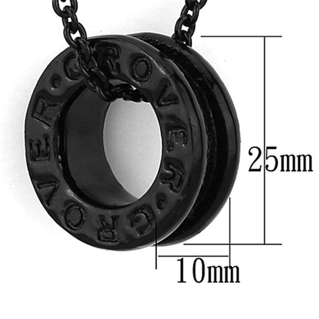 TIN Cobalt Black Brass Chain Pendant with No Stone