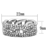 Rhodium Brass Ring with Top Grade Crystal  in Clear