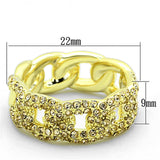 Gold Brass Ring with Top Grade Crystal  in Light Smoked