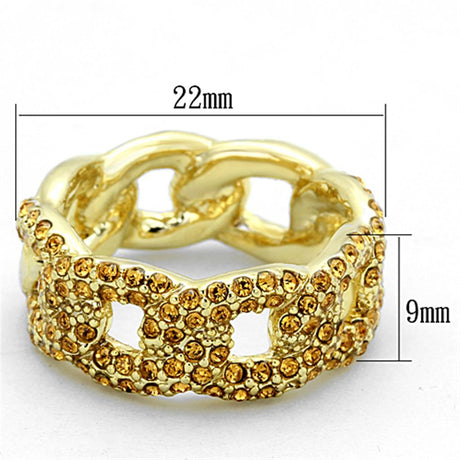 Gold Brass Ring with Top Grade Crystal  in Smoked Quartz