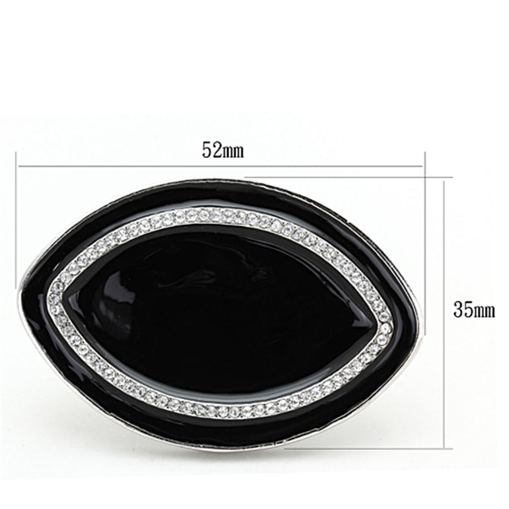 Rhodium Brass Ring with Top Grade Crystal  in Clear