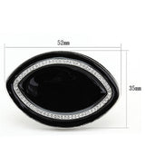 Rhodium Brass Ring with Top Grade Crystal  in Clear