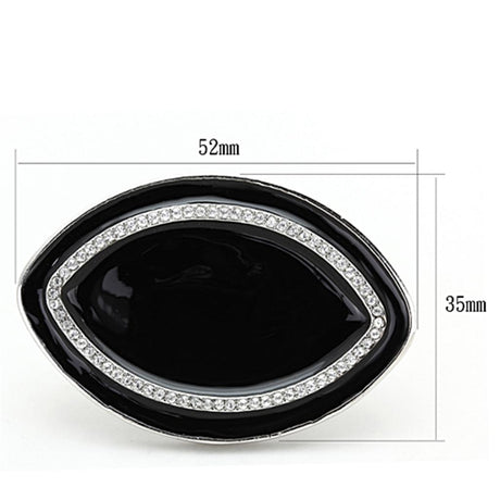 Rhodium Brass Ring with Top Grade Crystal  in Clear