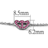 Rhodium Brass Bracelet with Top Grade Crystal  in Rose