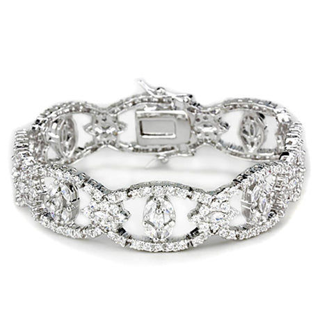 Rhodium Brass Jewelry Sets with AAA Grade CZ  in Clear