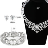 Rhodium Brass Jewelry Sets with AAA Grade CZ  in Clear
