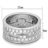 Rhodium Brass Ring with AAA Grade CZ  in Clear