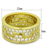 Gold Brass Ring with AAA Grade CZ  in Clear