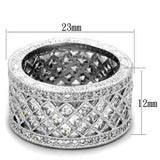 Rhodium Brass Ring with AAA Grade CZ  in Clear