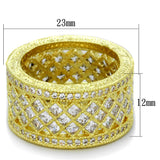 Gold Brass Ring with AAA Grade CZ  in Clear