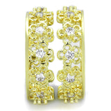 Gold Brass Ring with AAA Grade CZ  in Clear