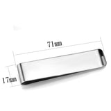 High polished (no plating) Stainless Steel Money clip with No Stone