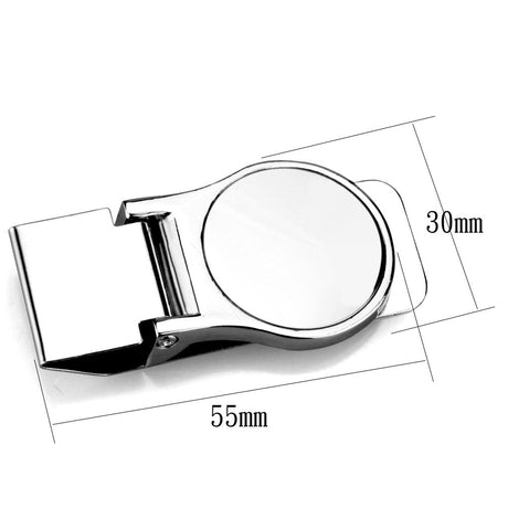 High polished (no plating) Stainless Steel Money clip with No Stone