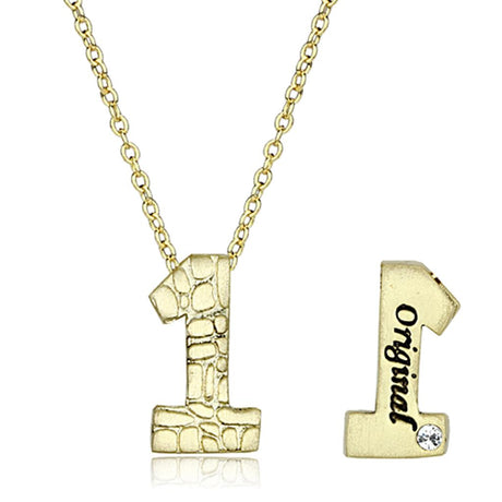 Flash Gold Brass Chain Pendant with Top Grade Crystal  in Clear