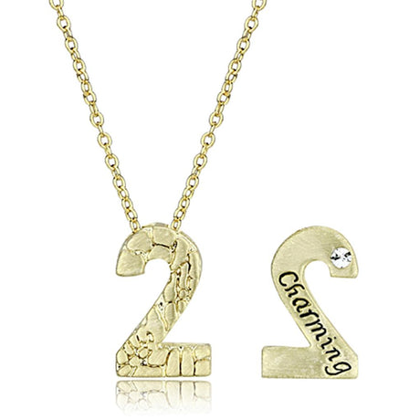 Flash Gold Brass Chain Pendant with Top Grade Crystal  in Clear