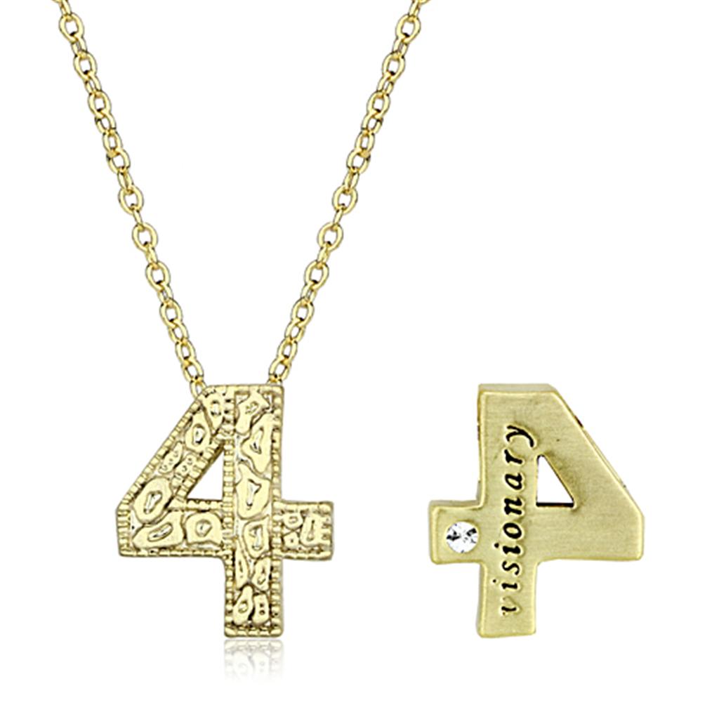 Flash Gold Brass Chain Pendant with Top Grade Crystal  in Clear