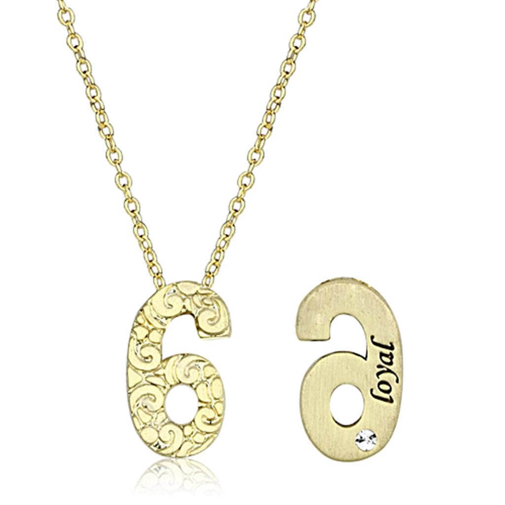 Flash Gold Brass Chain Pendant with Top Grade Crystal  in Clear