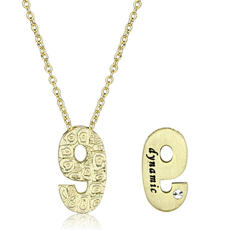 Flash Gold Brass Chain Pendant with Top Grade Crystal  in Clear