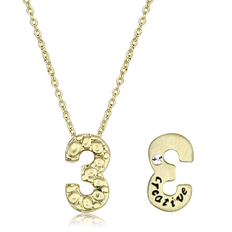 Flash Gold Brass Chain Pendant with Top Grade Crystal  in Clear