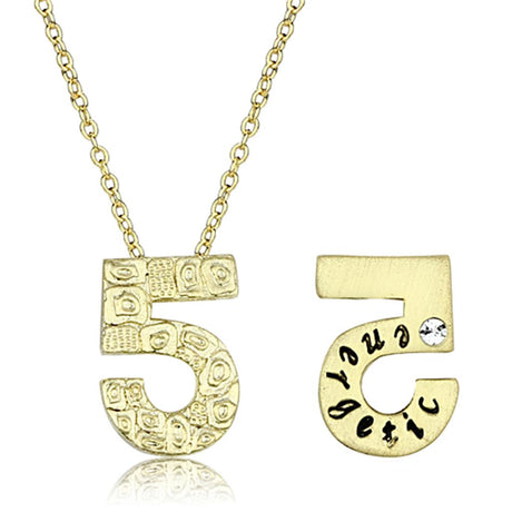 Flash Gold Brass Chain Pendant with Top Grade Crystal  in Clear