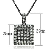 TIN Cobalt Black Brass Chain Pendant with Top Grade Crystal  in Black Diamond