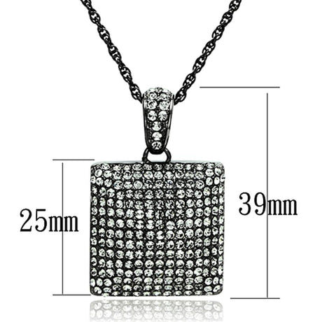 TIN Cobalt Black Brass Chain Pendant with Top Grade Crystal  in Black Diamond