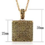 Rose Gold Brass Chain Pendant with Top Grade Crystal  in Smoked Quartz