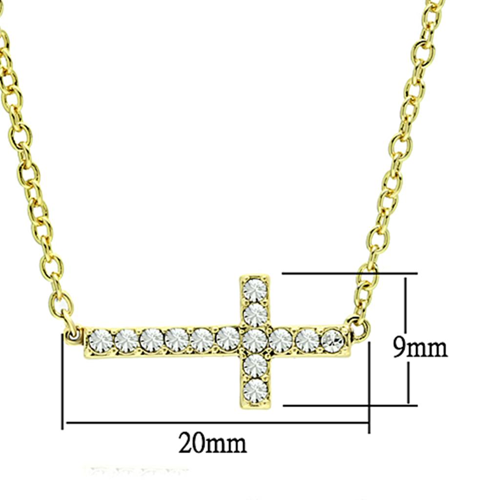 Flash Gold Brass Chain Pendant with Top Grade Crystal  in Clear