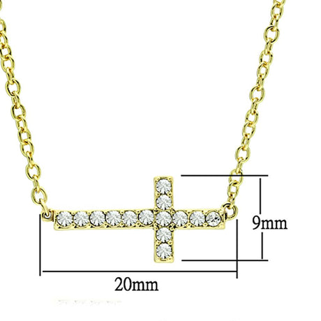 Flash Gold Brass Chain Pendant with Top Grade Crystal  in Clear