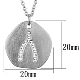 Rhodium+Brushed Brass Chain Pendant with Top Grade Crystal  in Clear