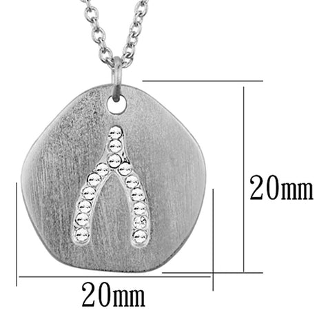Rhodium+Brushed Brass Chain Pendant with Top Grade Crystal  in Clear