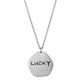 Rhodium+Brushed Brass Chain Pendant with Top Grade Crystal  in Clear