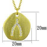 Gold & Brush Brass Chain Pendant with Top Grade Crystal  in Clear