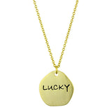 Gold & Brush Brass Chain Pendant with Top Grade Crystal  in Clear