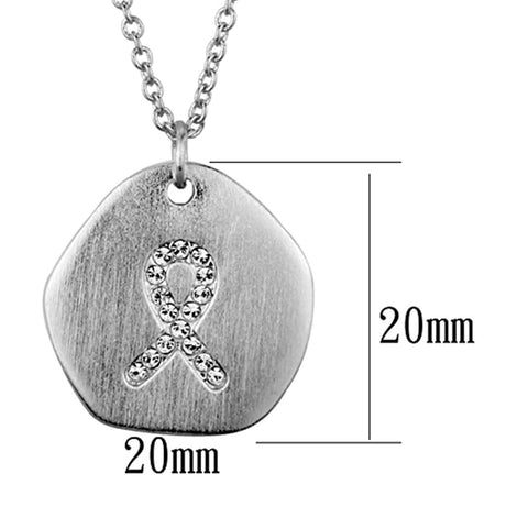 Rhodium+Brushed Brass Chain Pendant with Top Grade Crystal  in Clear