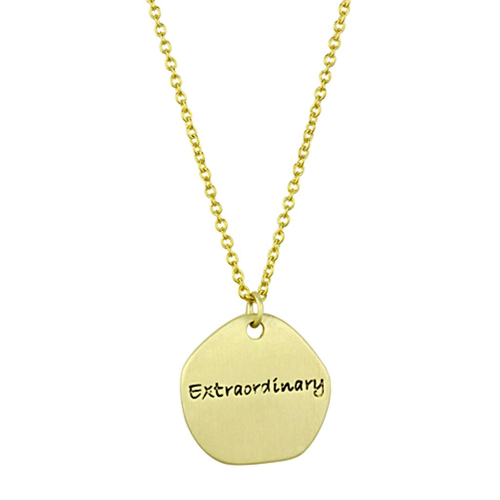 Gold Brass Chain Pendant with Top Grade Crystal  in Clear
