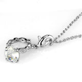 Rhodium Brass Pendant with AAA Grade CZ  in Clear
