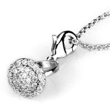 Rhodium Brass Pendant with AAA Grade CZ  in Clear
