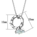 Rhodium Brass Pendant with AAA Grade CZ  in Clear