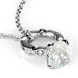 Rhodium Brass Pendant with AAA Grade CZ  in Clear