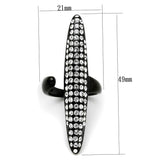 IP Black(Ion Plating) Stainless Steel Ring with Top Grade Crystal  in Clear
