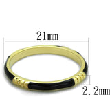 Gold Brass Ring with Epoxy  in Jet