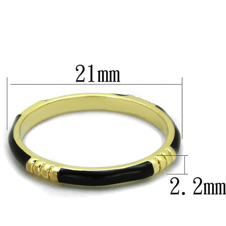 Gold Brass Ring with Epoxy  in Jet