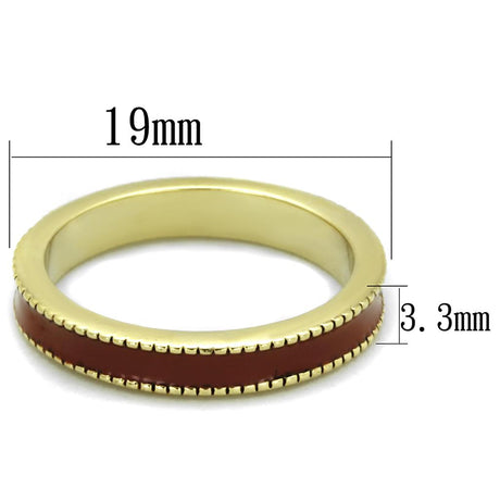 Gold Brass Ring with Epoxy  in Brown
