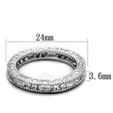 Rhodium Brass Ring with AAA Grade CZ  in Clear