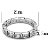 Rhodium Brass Ring with AAA Grade CZ  in Clear