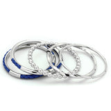 High polished (no plating) Stainless Steel Bangle with AAA Grade CZ  in Clear