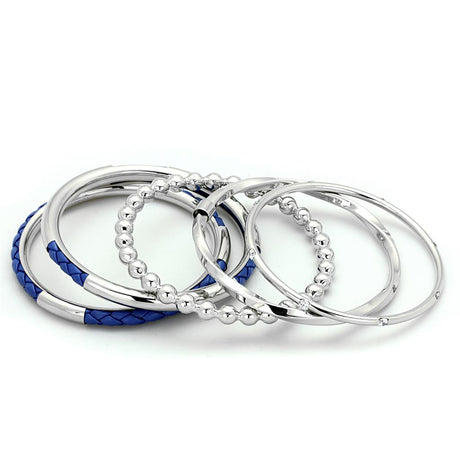 High polished (no plating) Stainless Steel Bangle with AAA Grade CZ  in Clear