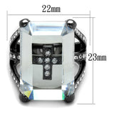 TIN Cobalt Black Brass Ring with AAA Grade CZ  in Clear