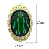 Gold & Brush Brass Earrings with Synthetic Synthetic Stone in Emerald
